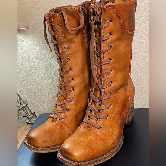 Darling FREEBIRD by Steven Leather Dart Lace Up Boots Whiskey Size 9 LOW PRICE! - Picture 3 of 9
